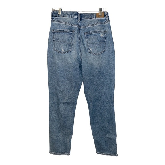 American Eagle Womens Stretch Ripped Curvy Mom Jeans, Size 8 LONG - Picture 3 of 9